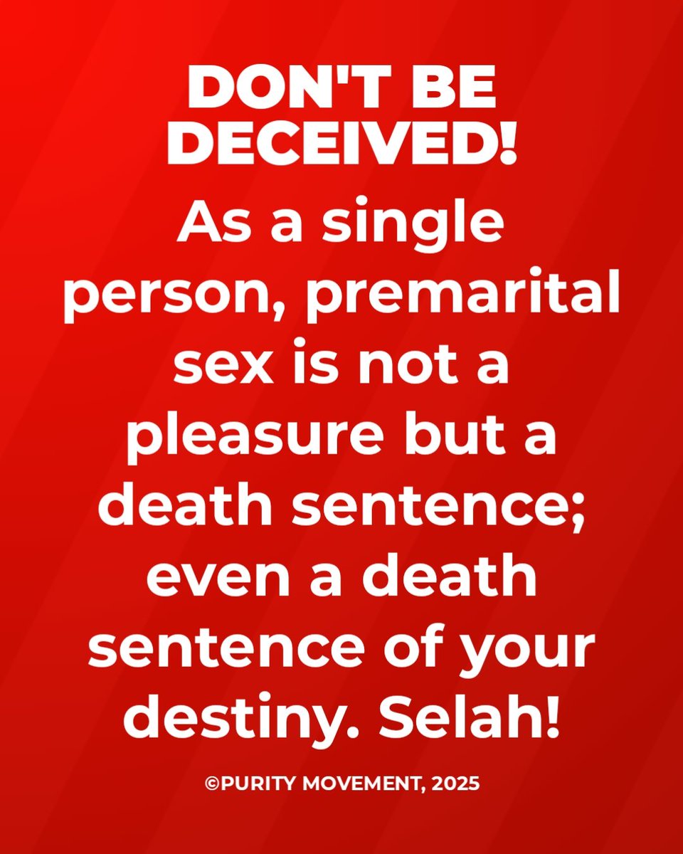 puritymovementt's tweet image. DON&apos;T BE DECEIVED, DEAR TEENAGERS/YOUTHS

Read again.
Ponder on these things!
Stay purified.
Stay purposeful.
I see God helping you.

#PurityMovement  
#JesusBeGlorified  
#LightBeBroughtToAllMen  
#TheTreesOfRighteousnessBePlanted  
#dontbedeceived
#staypurified