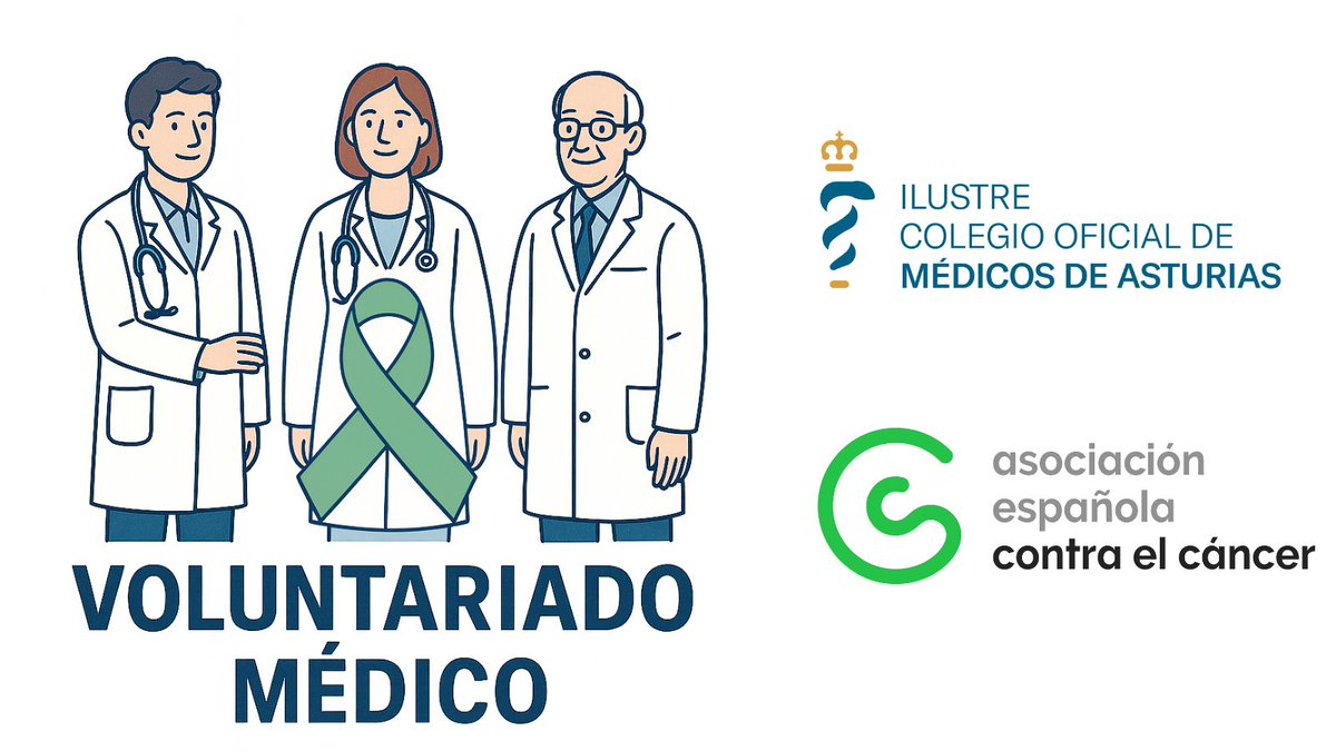 💚 Médicos y médicas de Asturias: vuestro tiempo puede cambiar vidas.
El Colegio de Médicos y la AECC lanzan un programa de voluntariado médico para apoyar a pacientes oncológicos y sus familias.

👉 Info: ow.ly/OjHE50Xgu0r

#ICOMAST #AECC  #MedicosDeAsturias