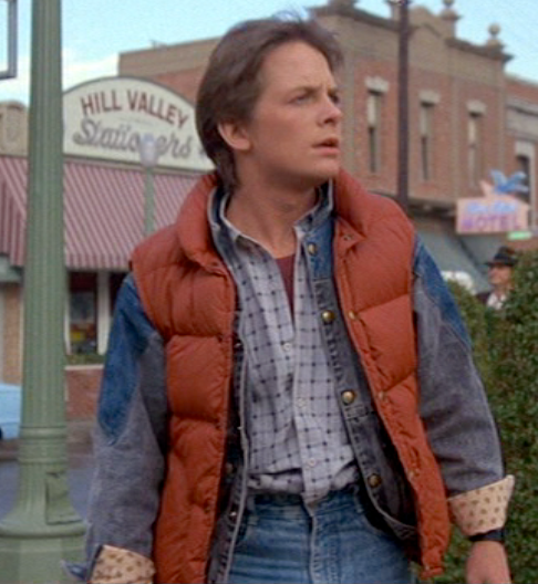 dumbjakeworld's tweet image. Marty McFly dresses like a kamen rider main character