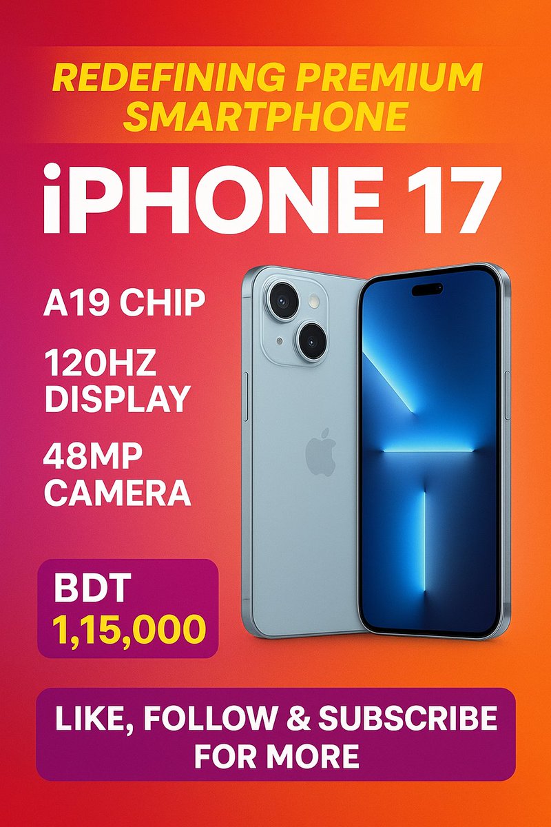 TechManiac2138's tweet photo. iPhone 17 Unboxing 💥 Apple’s Smartest iPhone Yet? A19 Chip + New Cameras Explained! 🍎
Watch Full video : https://t.co/g3Uy8Q7hvj https://t.co/bH4tuM3nOv