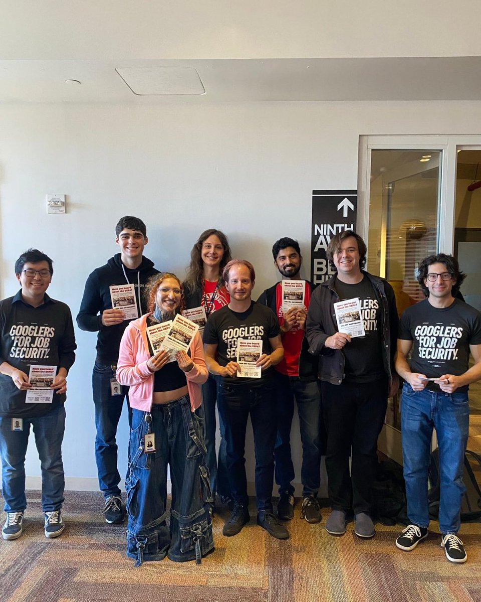 AlphabetWorkers's tweet image. Join the Googlers For Job Security movement! We’re hosting a town hall TOMORROW, Thu, Oct 23, 1 PM PT/4 PM ET, to discuss the importance of our new “severance as leave” demand, what comes next in our job security campaign, & what part you can play!
RSVP: go.awu.fyi/g4js-town-hall