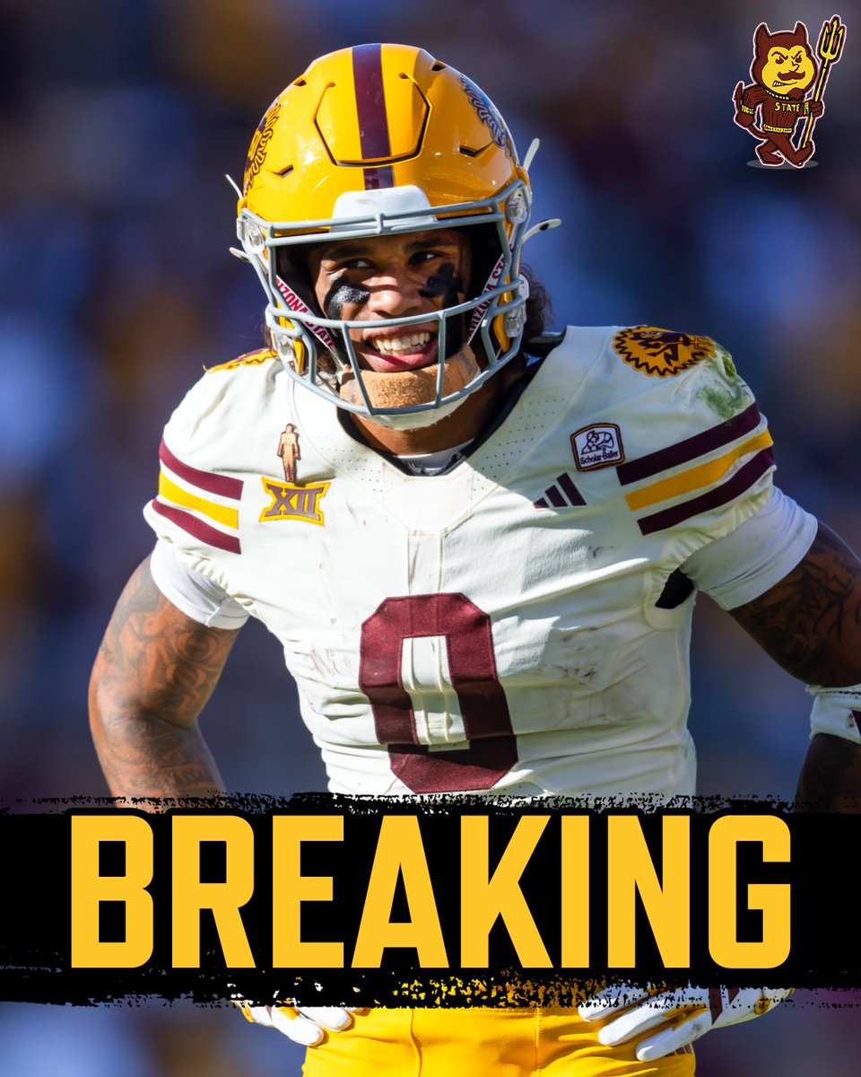 PHNX_SunDevils's tweet photo. BREAKING: Arizona State WR Jordyn Tyson is OUT against Houston, per Kenny Dillingham. https://t.co/kQqsApd3OT