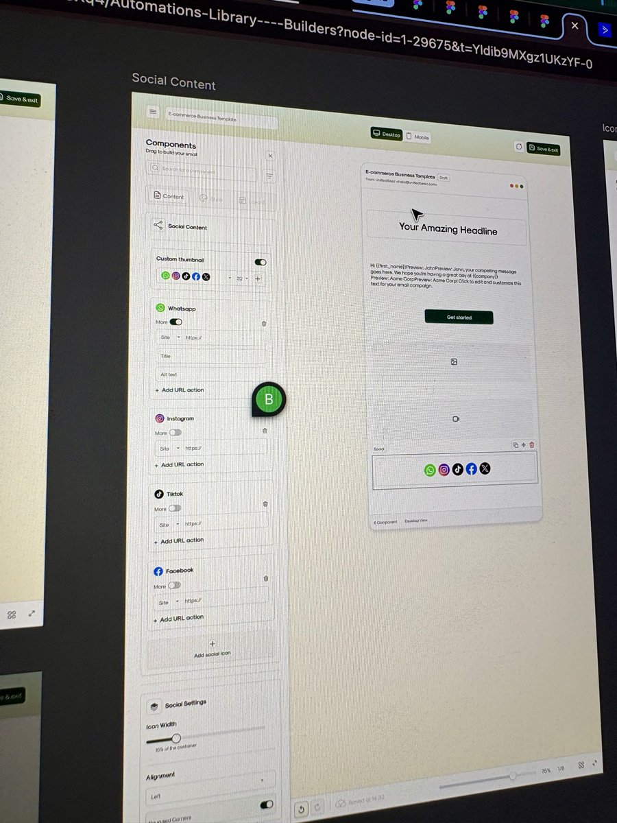 ellythedesigner's tweet image. So I designed an email builder from scratch 😎
