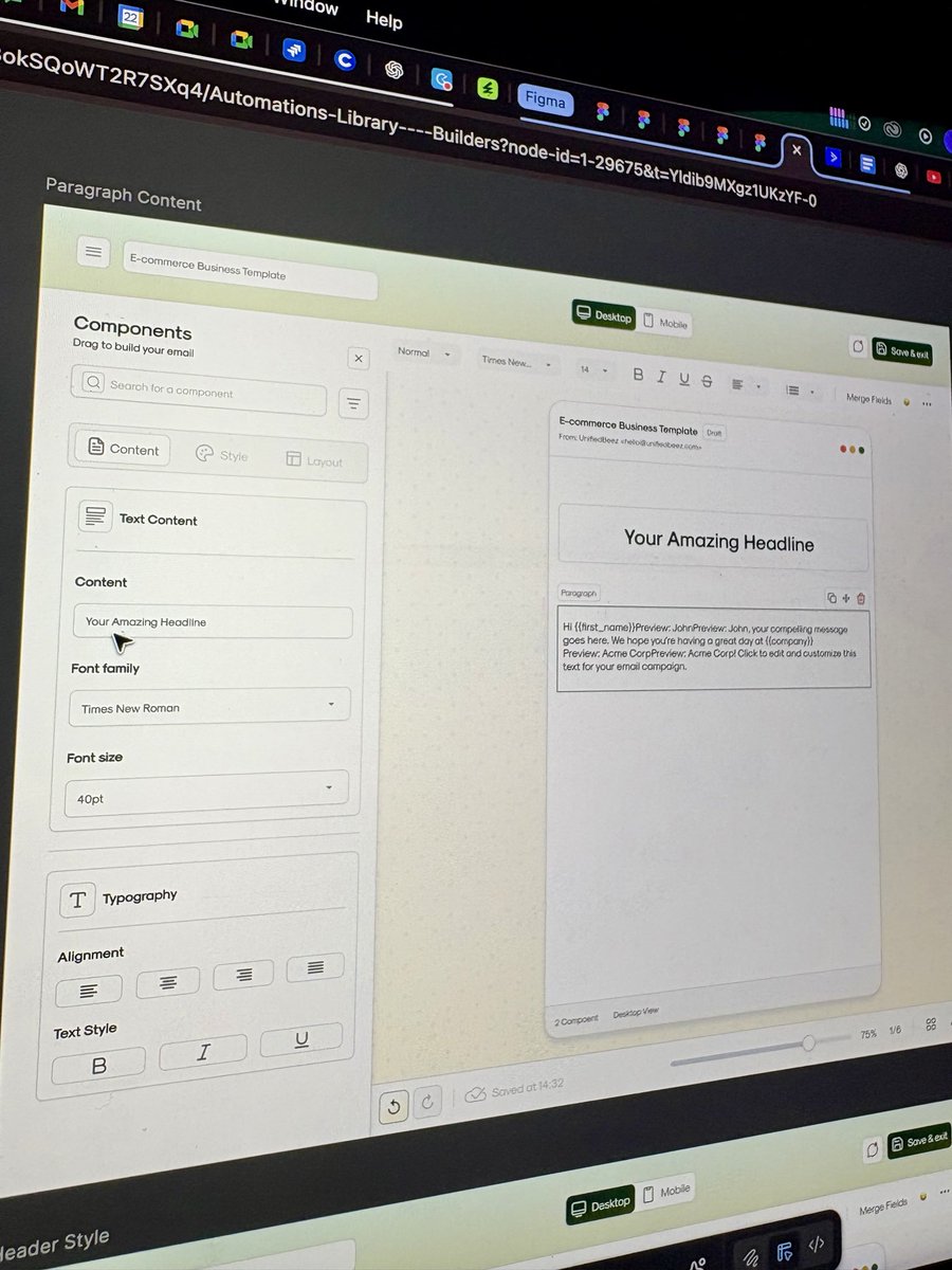 ellythedesigner's tweet image. So I designed an email builder from scratch 😎