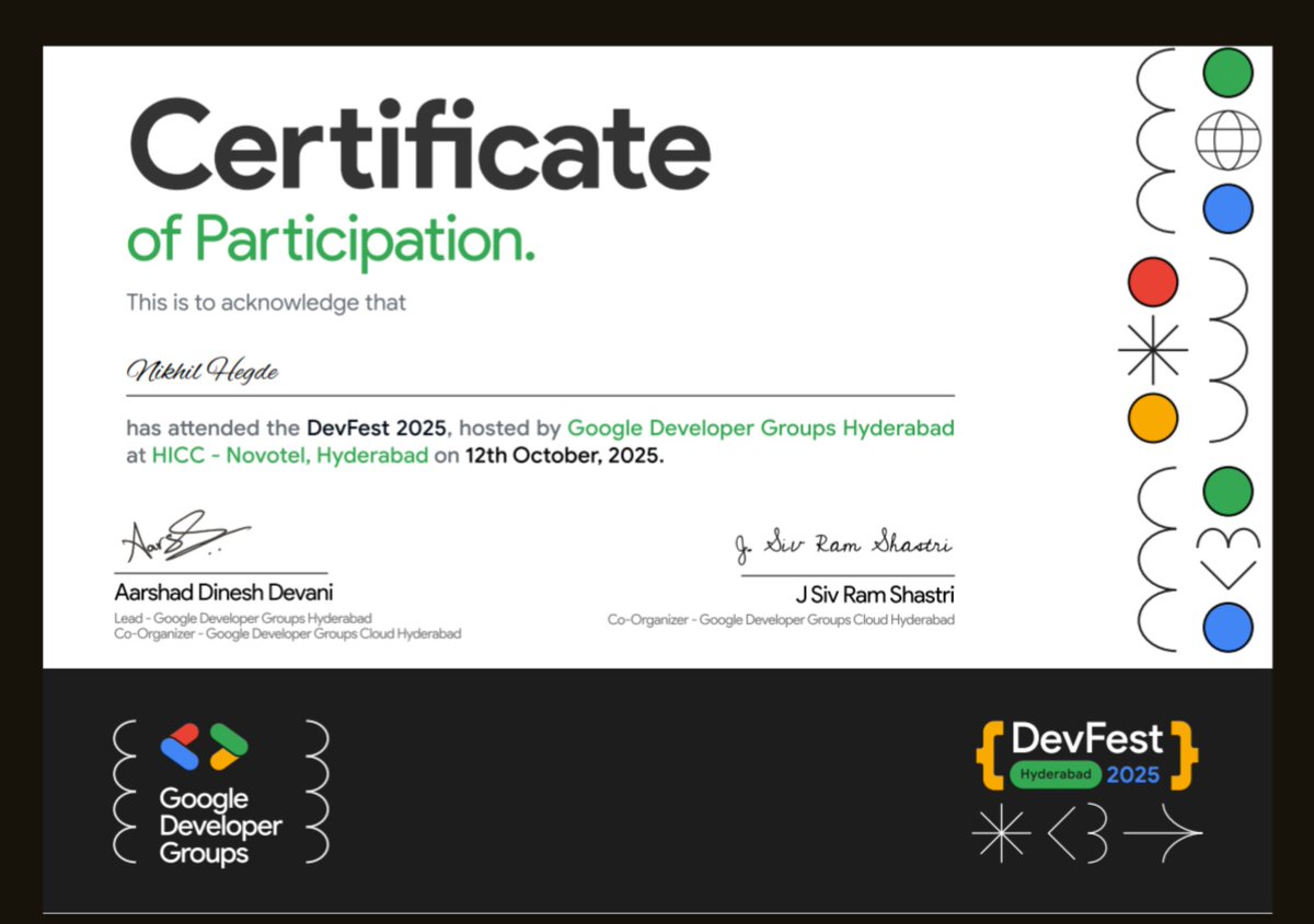 nikhilhegde989's tweet image. I would say this is the most childish and time-pass conference I have ever attended.
#GDG #googledevelopergroup #gdghyderabad