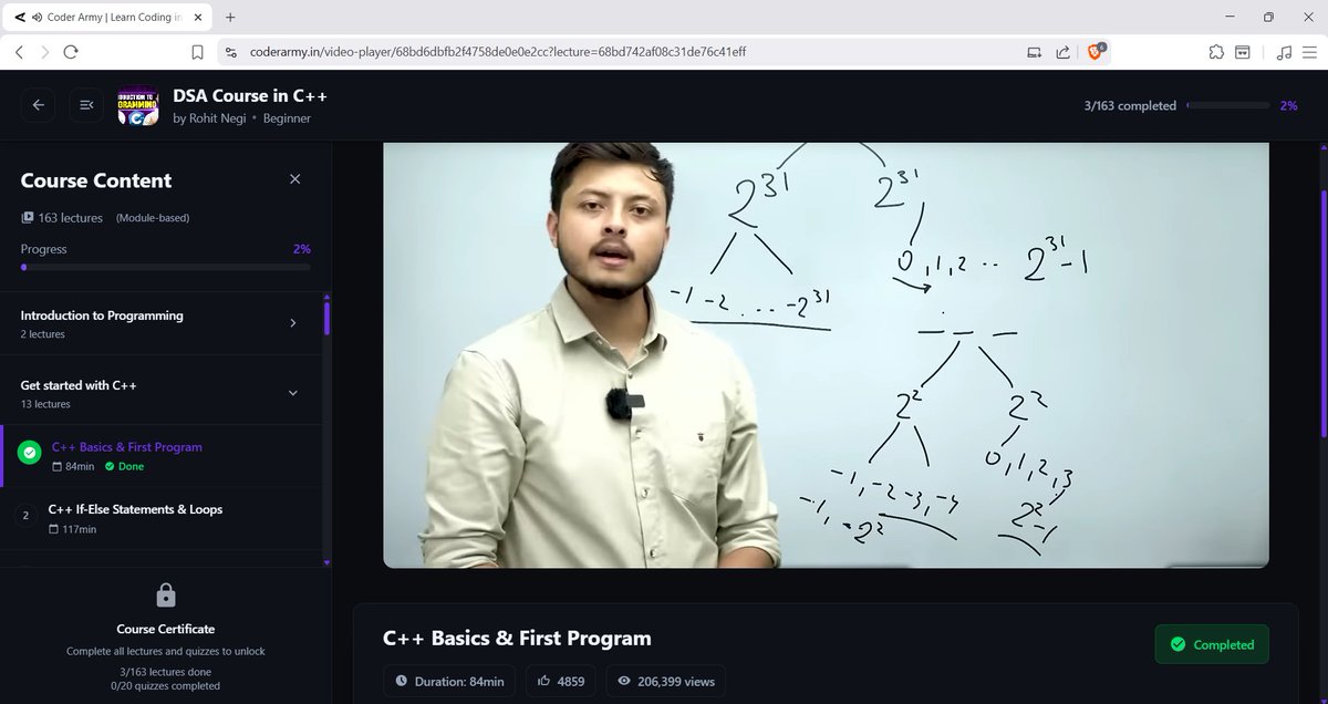 kshashikant02's tweet image. Wednesday well spent😄
Day 03 of 180days challenge completed✅
Today I learned about Compilation, ASCII table, Variables and DataTypes😅
@CoderArmy @rohit_negi9
#dsa #coderarmy #180dayschallenge