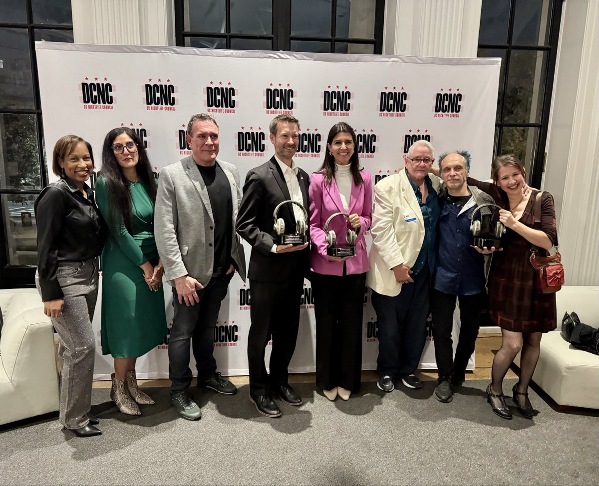 SmallBizDC's tweet image. Last night, #DSLBD was #DCProud to join the @DCNightCouncil Annual Awards Ceremony to celebrate the creativity, advocacy, and impact of the people &amp;amp; places that keep DC thriving after dark 🌃  Congrats to all of the awardees—@cmcharlesallen, @cmbrookepinto, &amp;amp; the @BlackCatDC 🎊🏆