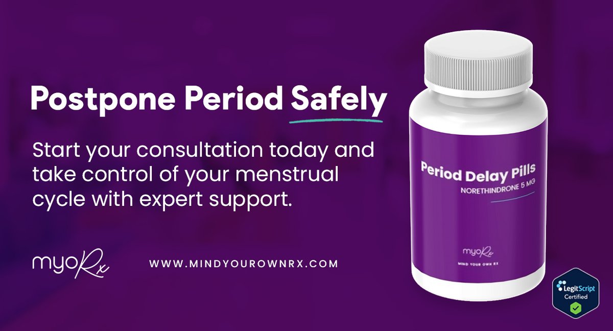 mindyourownrx's tweet photo. Looking to skip your period for an important event or just for peace of mind?

We have a seamless and affordable solution to get your #PeriodDelay pills conveniently! 

❌ No scheduled appointments
❌ No video calls

Get started at https://t.co/Yf2KjXcBF9 https://t.co/kpVxQIBAiu