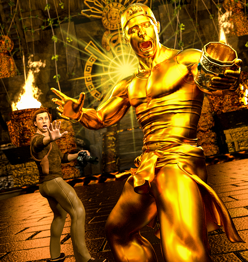 8thSD's tweet image. Kinktober day 22, Gold. Jimmy and Jacob discover an ancient tomb of gold. But Jacob didn't listen to Jimmy's warnings and now suffers the consequences. At least he'll make it on the front page finally.