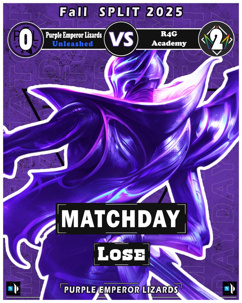 LizardsPurple's tweet photo. Das war heute leider eine Nummer zu groß für unsere #UnleashedLizards.
GG an @regnum4games Academy https://t.co/NkUt6LoWQo