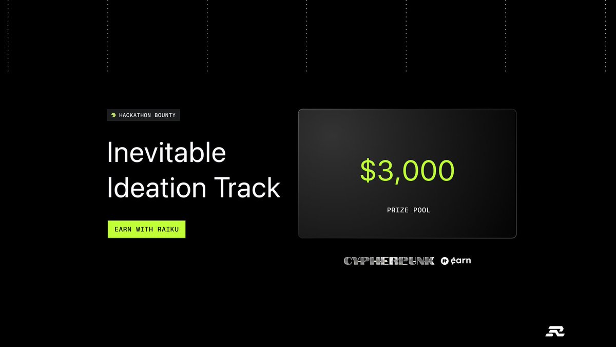 Builders, it’s time to earn with <a href="/raikucom/">Raiku 🐉</a>!

Join the Colosseum Cypherpunk. Hackathon, $3,000 in prizes waiting.

We’re proud to be an official side track partner!

Learn more 👇
earn.superteam.fun/listing/raiku