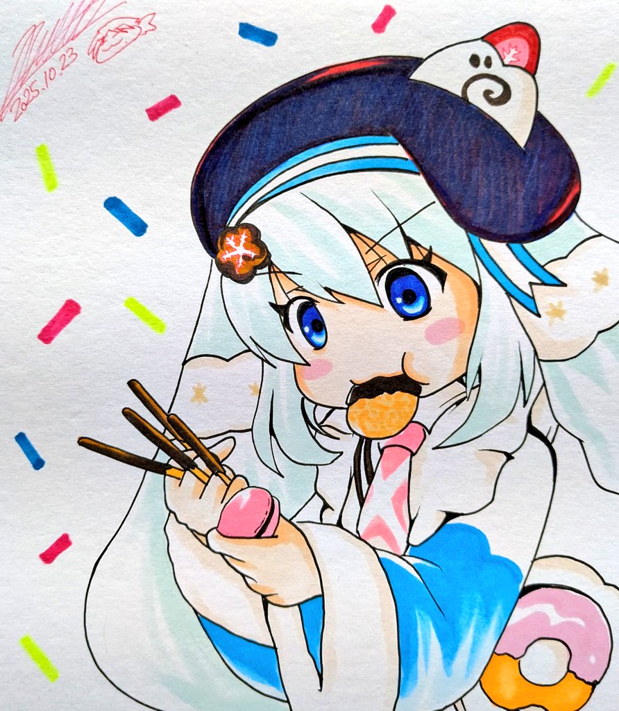 「色紙12枚目・スイーツさん。 グッズ制作やコンテストとやることが増えたので色紙更」|キノ店員のイラスト