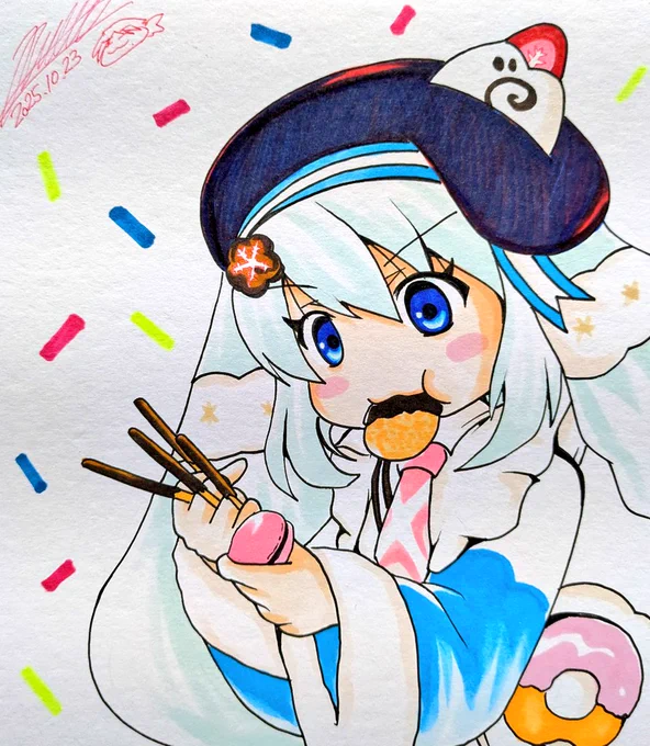 色紙12枚目・スイーツさん。 グッズ制作やコンテストとやることが増えたので色紙更新は一旦ストップします。 この色紙もまた後日、手直しします。