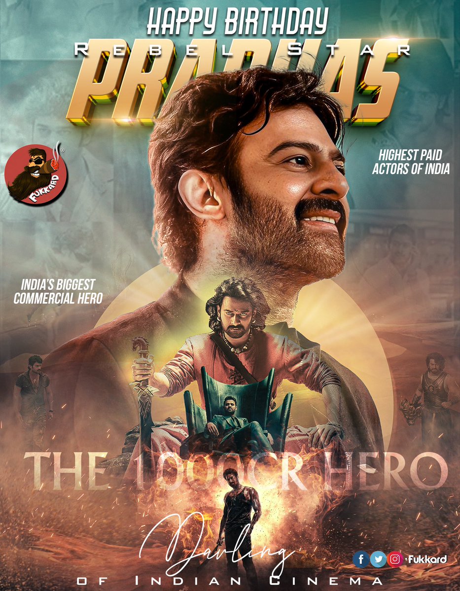 Fukkard's tweet image. Birthday wishes to India's Biggest Commercial Actor, Our Darling, Rebel Star #Prabhas💥💥
The 1000 Cr Hero 🥵✊
#HappyBirthdayPrabhas #TheRajaSaab