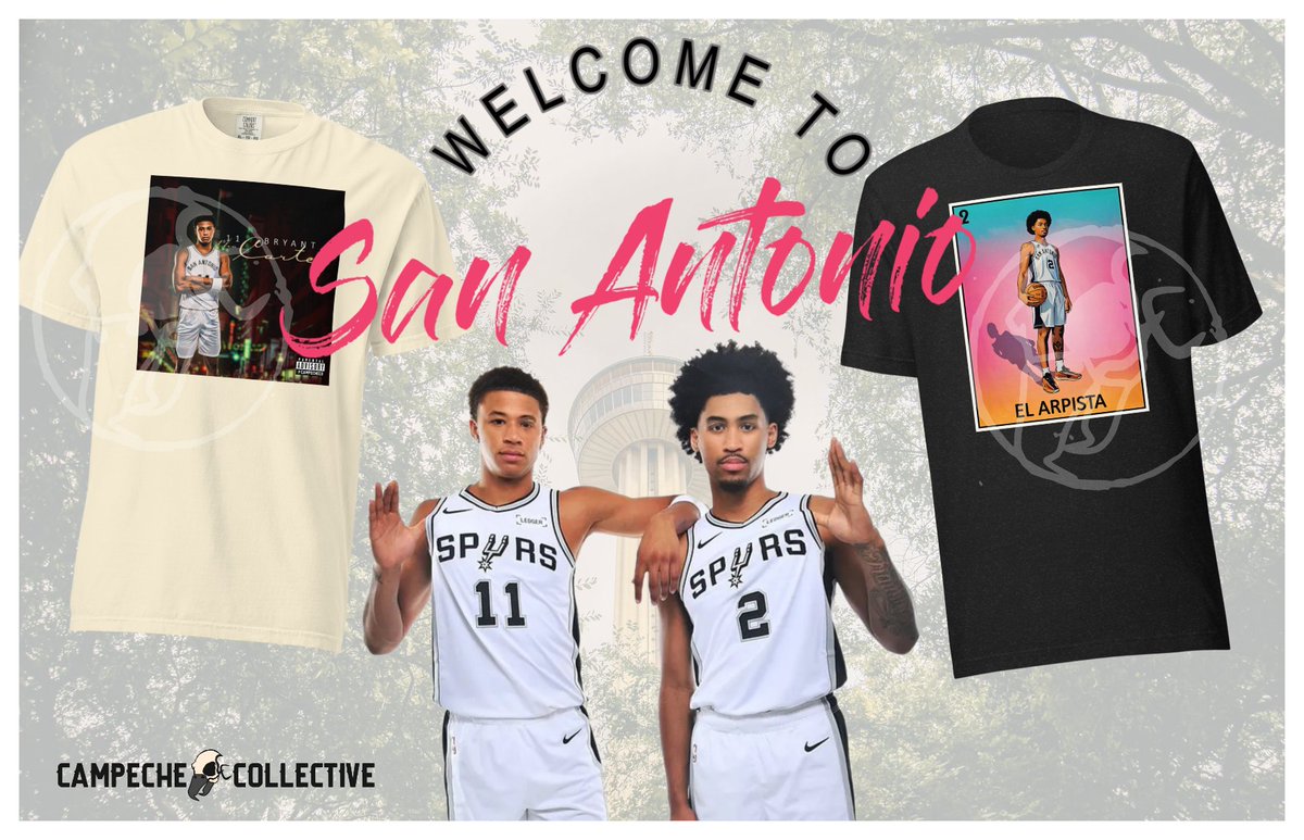 CampecheCo's tweet image. 🚨THE SPURS PLAY MEANINGFUL BASKETBALL TONIGHT🚨 

The NBA is finally back. Have you got your fresh rookie swag yet for this season?? #PorVida #GoSpursGo #thacarter #elarpista

official link: campechecollective.com/shop/san-anton…

Oh and one last thing, first one to guess how many points each…