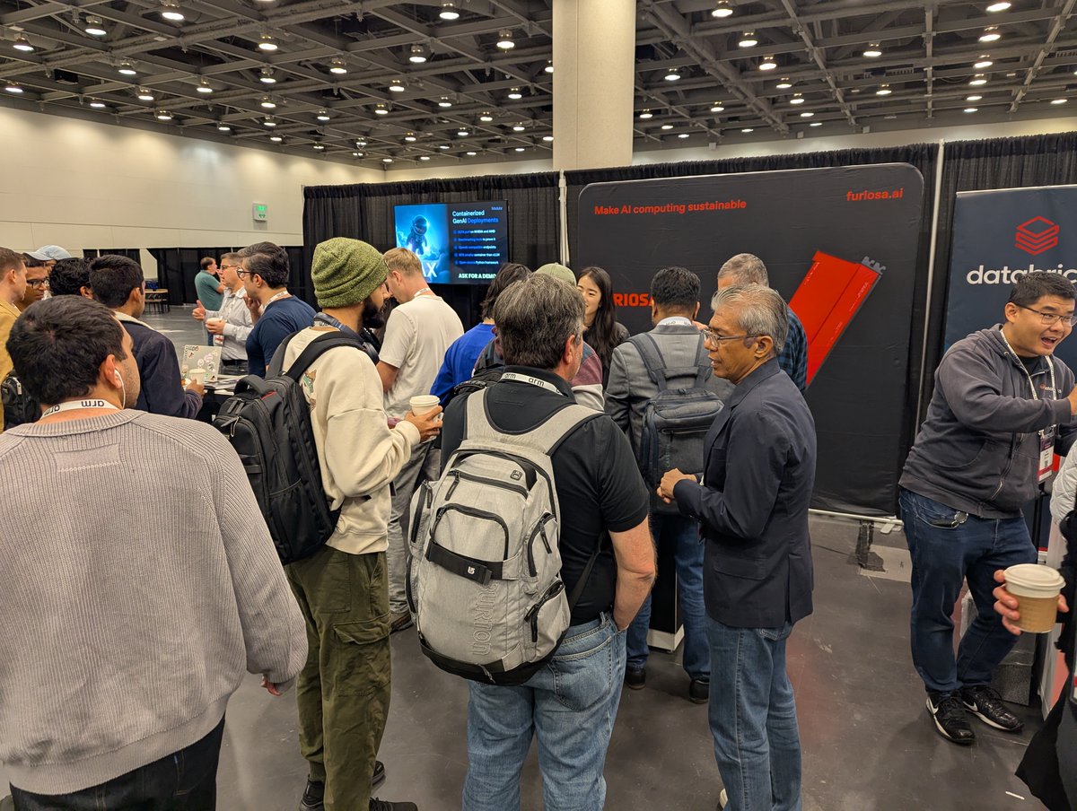 FuriosaAI's tweet image. 📌 We’re at #PyTorchCon this week!
As a global company, we are excited to see that 61 countries contributed to @PyTorch this year, not to mention all the vLLM, DeepSpeed, and Ray updates.
🤝 Connect with us at Booth S13 on October 22 and October 23 to discuss your AI…