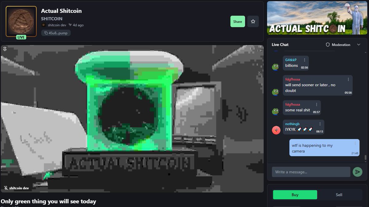 Hey <a href="/a1lon9/">alon</a>  ,

I think our camera broke.. 🥲

Any alms so we can keep the quality of the most interesting stream on @pumpdotfun good