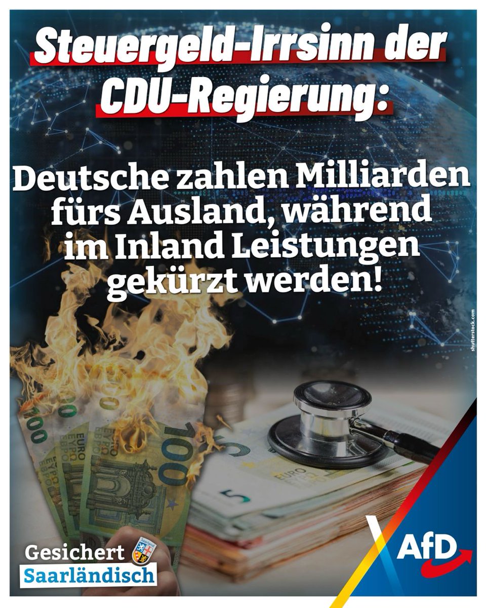 +++ Steuergeld-Irrsinn der CDU-Regierung: Deutsche zahlen Milliarden fürs Ausland, während im Inland Leistungen gekürzt werden! +++

Während im Inland Sozialleistungen gekürzt und Beiträge immer weiter erhöht werden, fließen Milliarden an Steuergeldern ins Ausland – angeblich für