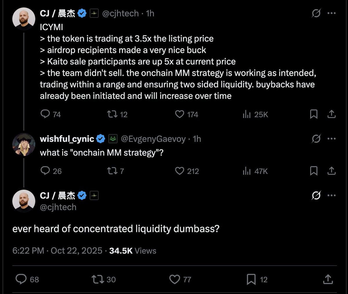 The $LMTS founder nuking chart then calling wintermute founder a dumb ass when talking about mming is brilliant 😂