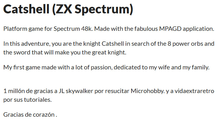 vidaextraretro🕹️ (@vidaextraretro) on Twitter photo En esta aventura, eres el caballero Catshell en busca de los ocho orbes de poder y la espada que te convertirán en el gran caballero.
Ópera prima de Thorlinvhoo que encima viene con dedicatoria. 
Por estas pequeñas cosas...merece la pena 🥰
Descarga: thorlinvhoo.itch.io/catshell En esta aventura, eres el caballero Catshell en busca de los ocho orbes de poder y la espada que te convertirán en el gran caballero.
Ópera prima de Thorlinvhoo que encima viene con dedicatoria. 
Por estas pequeñas cosas...merece la pena 🥰
Descarga: thorlinvhoo.itch.io/catshell