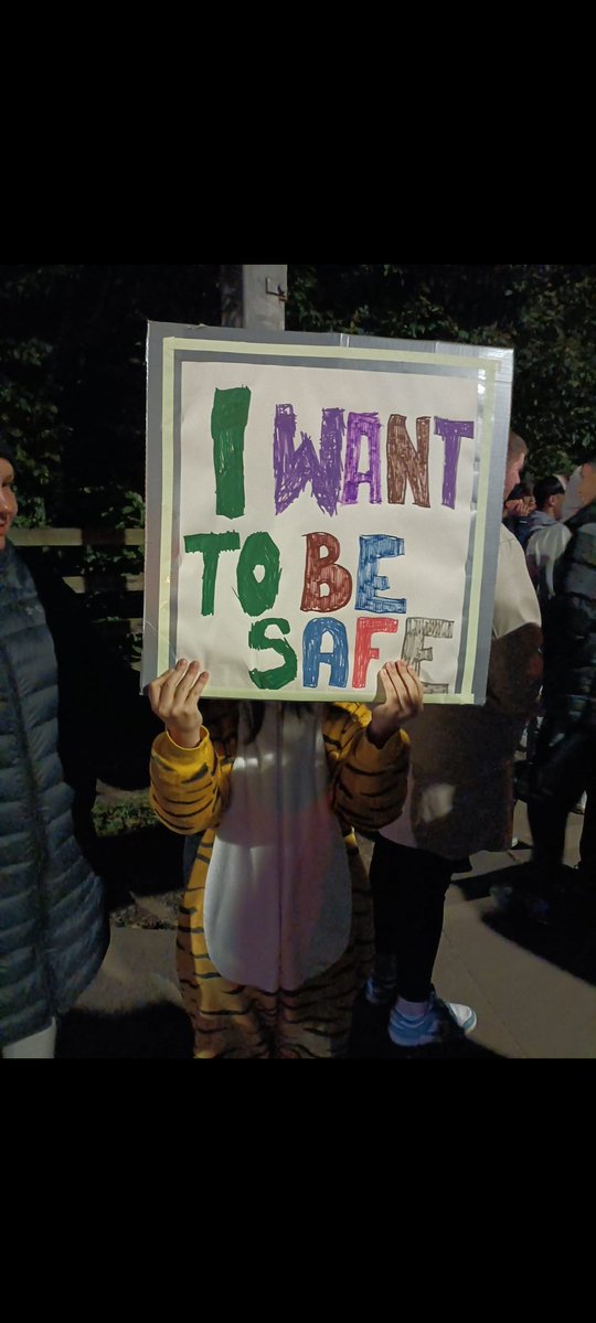A child holds up a sign at the citywest Hotel  💚💚💚