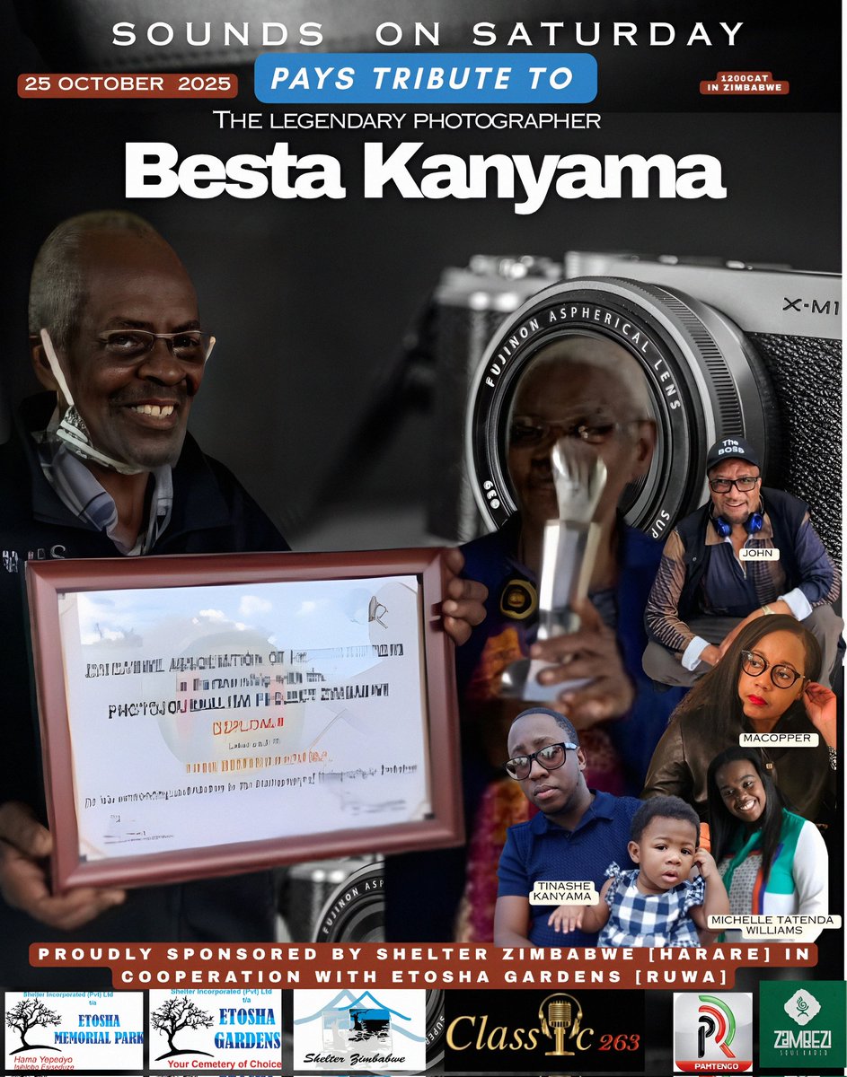 This week on Sounds On Saturday, we are paying tribute to the late Legendary,Photographer, 
BESTA KANYAMA.