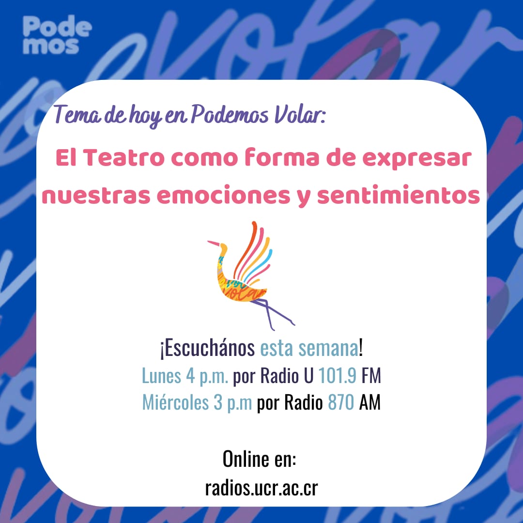 No te pierdas el programa de esta semana "El teatro como forma de expresar nuestras emociones y sentimientos". Hoy por Radio 870 AM a las 3:00 p.m. 📻