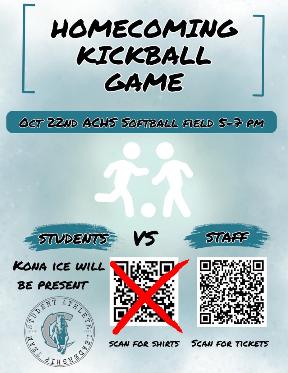 Come out to the Staff vs Students Kickball game tonight! Families are welcome and encouraged to attend. All attendees need a ticket ⚡️ <a href="/ACHS_Chargers/">Almeta Crawford High School</a> <a href="/ACHS_Boosters/">Crawford Boosters</a> <a href="/ACHS_ATHfbisd/">ACHS_Athletics</a> <a href="/crawfordSALT/">Crawford SALT</a>