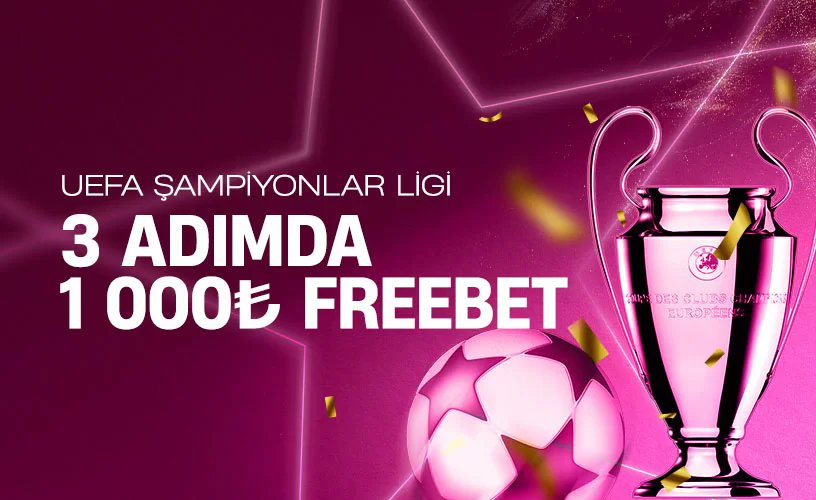 arsedene's tweet photo. ✌️Vbet Giriş: https://t.co/H0KklOzMGE
🏆 VBET’te UEFA Şampiyonlar Ligi heyecanı 3 adımda 1.000₺ FREEBET kazandırıyor!
1️⃣ 3 canlı tekli bahis
2️⃣ 1 kombine kupon
3️⃣ 1 kazanan BetBuilder
🎁 Hepsi bu kadar! Freebet’ini kap, Şampiyonlar Ligi’ni VBET ile yaşa!
#vbettr  #vbet https://t.co/UGzPAEN8vg