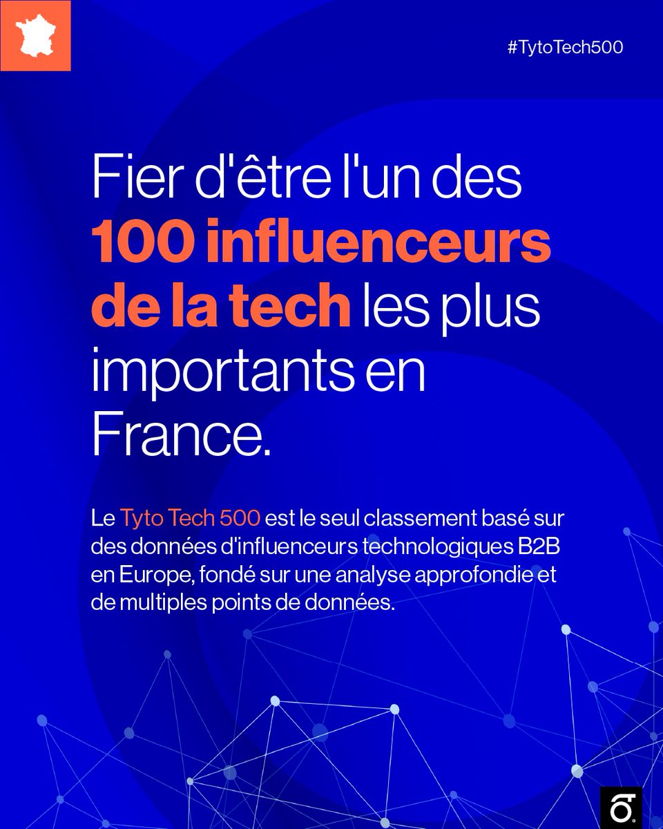 A ma grande surprise, je suis dans le classement <a href="/TytoPR/">Tyto</a> Tech des personnalités influentes de la tech 2025, en 3ème position. 

Me voilà donc aux côtés de personnalités de premier plan (dont je n'ai pourtant ni l'aura ni la fortune 😅) comme Arthur Mensch ou Xavier Niel.  C’est