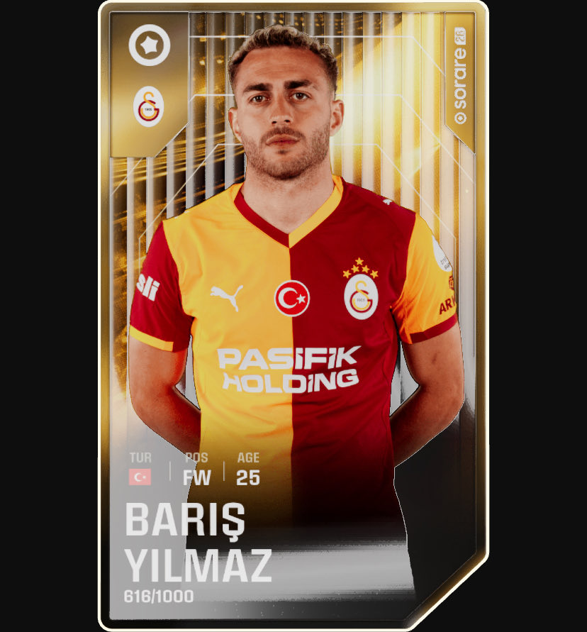 🎁 Giveway #sorare

Comme annoncé, je vous propose en  #Giveaway la carte In Season de : 

👕 Barış Yilmaz 🇹🇷 - FW - Galatasaray

TAS le 24/10 (vers 14h00 🇫🇷)

Pour y participer :

1️⃣ Follow
2️⃣ Like &amp; retweet ce post
3️⃣🤞😀 en commentaire