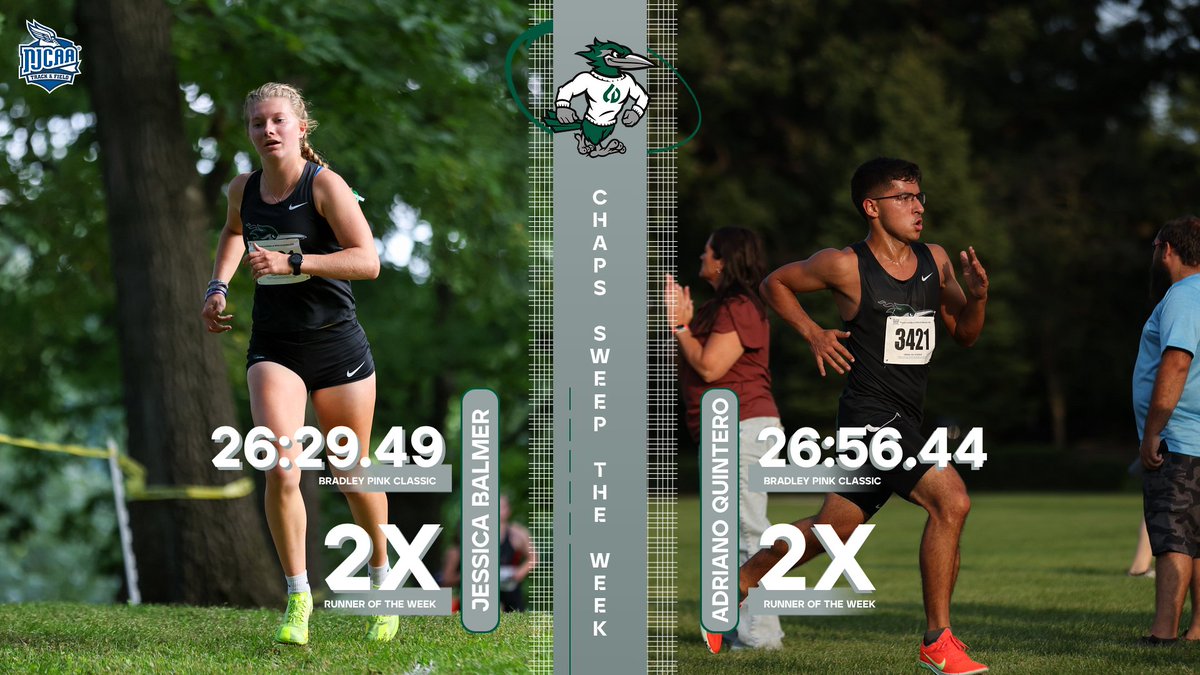 .@dupagexctf sweeps the @njcaaxctf Weekly Honors with Balmer and Quintero each earning their second distinctions of the fall! #gochapsgo