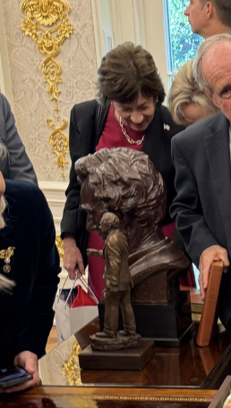 The next time Susan Collins claims she's "concerned" about Mainers losing health care, just remember that she had no concerns walking out of the White House with a Trump swag bag. #MESen