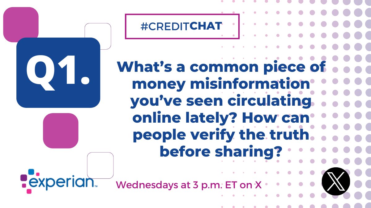 Q1. What’s a common piece of money misinformation you’ve seen circulating online lately? How can people verify the truth before sharing? #CreditChat