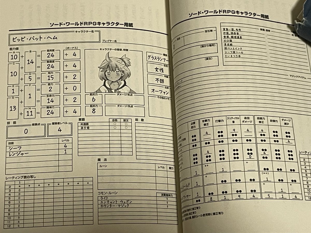 nanb_itiendama's tweet image. 『ソード・ワールド2.5リプレイlinkフォーセリア　キャラクターシートが古すぎて、若干バグってるみたいです。』読了。

フォーセリアとラクシアが繋がってる…！まさか令和の出版物でソード・ワールド完全版のキャラシートが見られるとは思わなんだ…！

#trpg
#sw10
#sw25