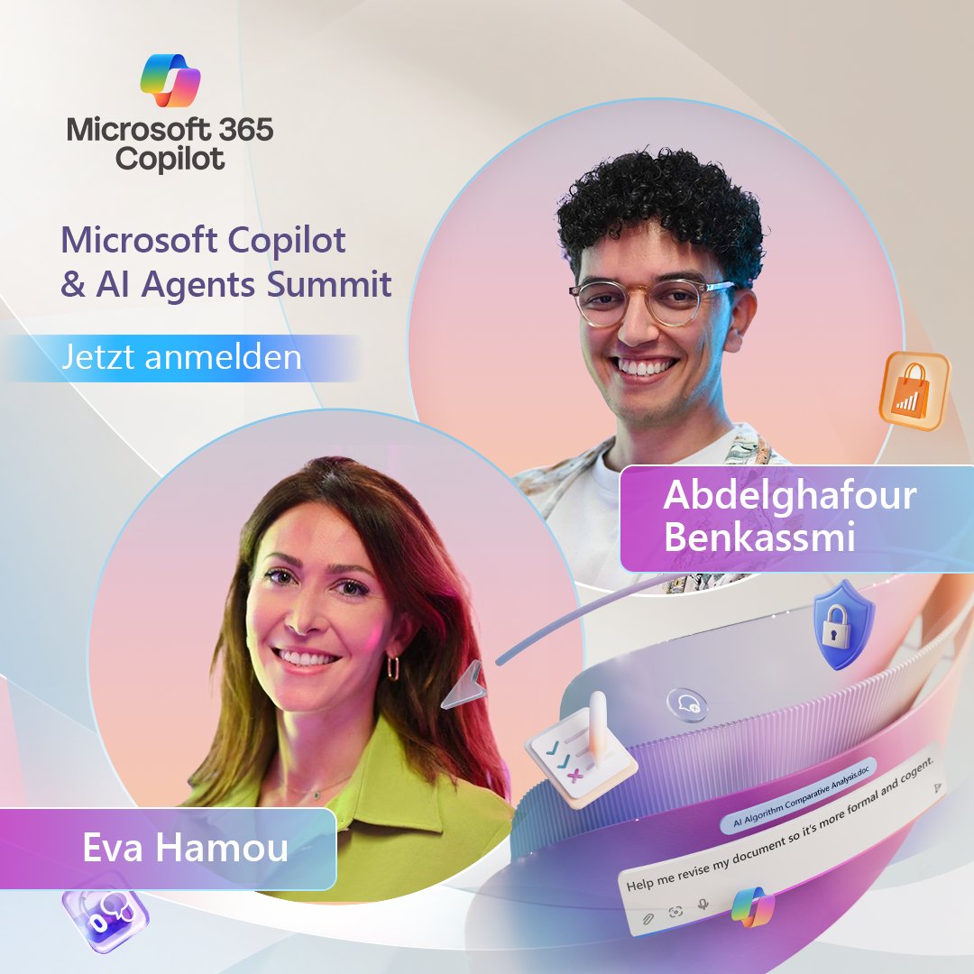 Microsoft Österreich (@microsoftat) on Twitter photo Lerne unsere Speaker*innen kennen! 🎤 26.–27. November
Erfahre, wie AI Agents und Microsoft Copilot Geschäftsstrategien neu gestalten. 🚀
Verpass nicht die spannenden Insights von Branchenexpert*innen, die echten Wandel vorantreiben!
👉 Jetzt anmelden: msft.it/6011s74YL Lerne unsere Speaker*innen kennen! 🎤 26.–27. November
Erfahre, wie AI Agents und Microsoft Copilot Geschäftsstrategien neu gestalten. 🚀
Verpass nicht die spannenden Insights von Branchenexpert*innen, die echten Wandel vorantreiben!
👉 Jetzt anmelden: msft.it/6011s74YL