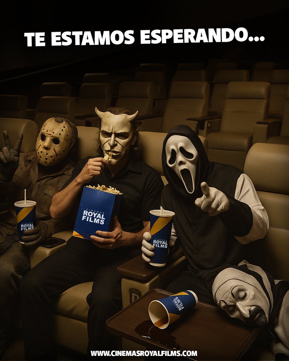 Aquí te estamos esperando para que vengas a probar nuestras DELICIOSAS CRISPETAS en nuestras salas de Cinemas Royal Films... ☠️🎬💙 Disfrútalas en diferentes SABORES DISPONIBLES 🍿 • Dulces • Combinadas • Sal y Mantequilla •
