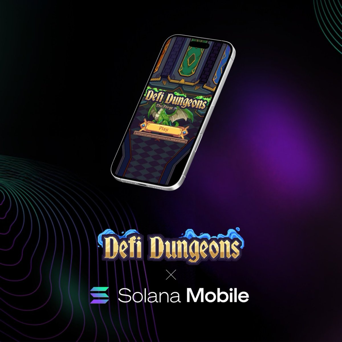Solana Mobile 기기에서 실행 중인 DeFi Dungeons 앱