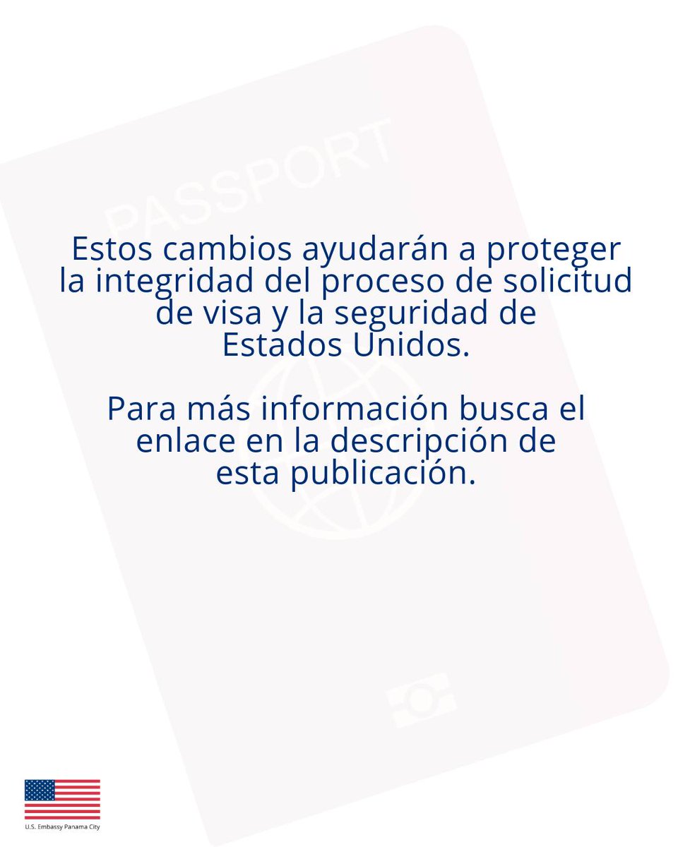 USEmbPAN's tweet image. #VisaTips 

📢 Nuevos requisitos para el Programa de Exención de Entrevista 

 🟢 Los casos que SÍ califican para aplicar a la exención de entrevista deben cumplir con TRES requisitos: 
✅ Sólo renovaciones de visa B1/B2 de 10 años. 
✅ La visa está vigente o venció hace menos de…