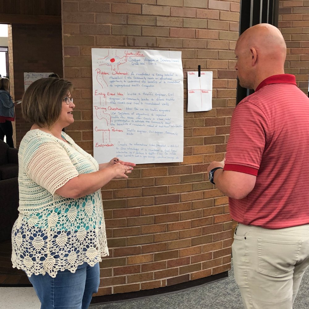ryansteuer's tweet image. #PBL #ProjectBasedLearning
Movement Makers at work! Workshop participants getting feedback on their PBL units.