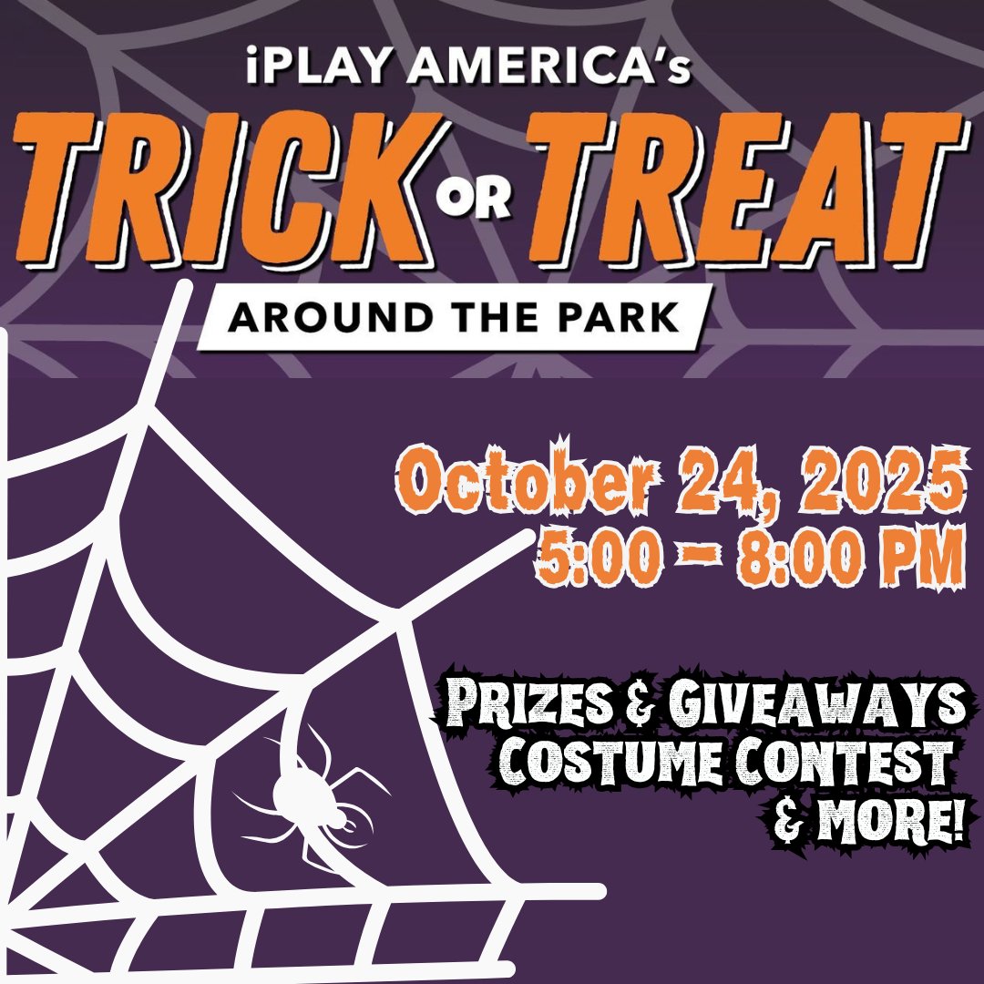 Get ready for a FREE night of Spooktacular FUN at iPlay America including a Trick or Treat Trail, Costume Contest, Raffle Giveaway, &amp; more!🎃👻

📍110 Schanck Road, Freehold, NJ

More info: bit.ly/4oBBu7e