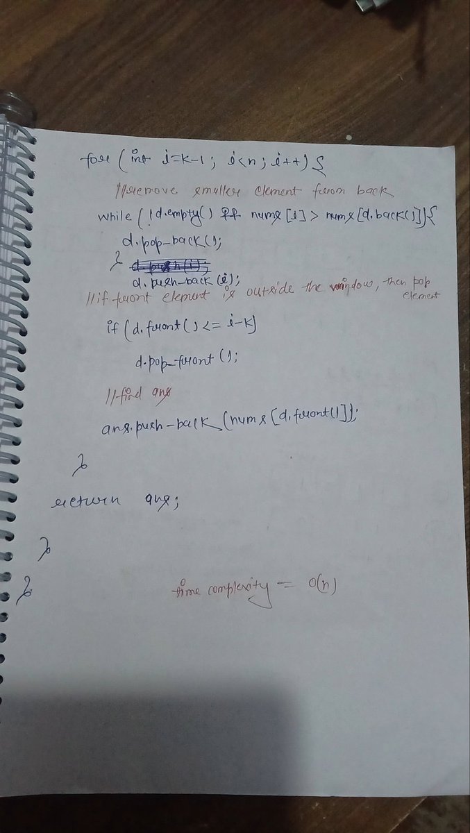 programmersatya's tweet image. 💡 Day 17 of #100DaysOfDSA
✅ Sliding window maximum
✅ Minimum number of K
I’m currently learning Data Structures & Algorithms in C++ from the CoderArmy YouTube channel with Rohit Negi brother — an amazing mentor .
#100DaysOfCode #DSA