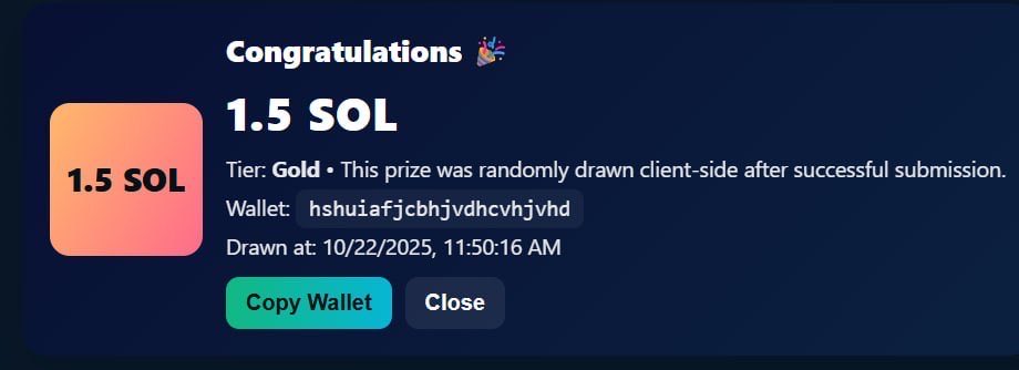 PrettyfayPF's tweet image. Drop your Solana wallet here.
0.4—1.5 sol.
You’ll be added randomly.
You’re lucky 🍀
All claims with @dRPCnodecore
Retweet, follow @dRPCnodecore
Tag your friends.
Everyone is a winner.