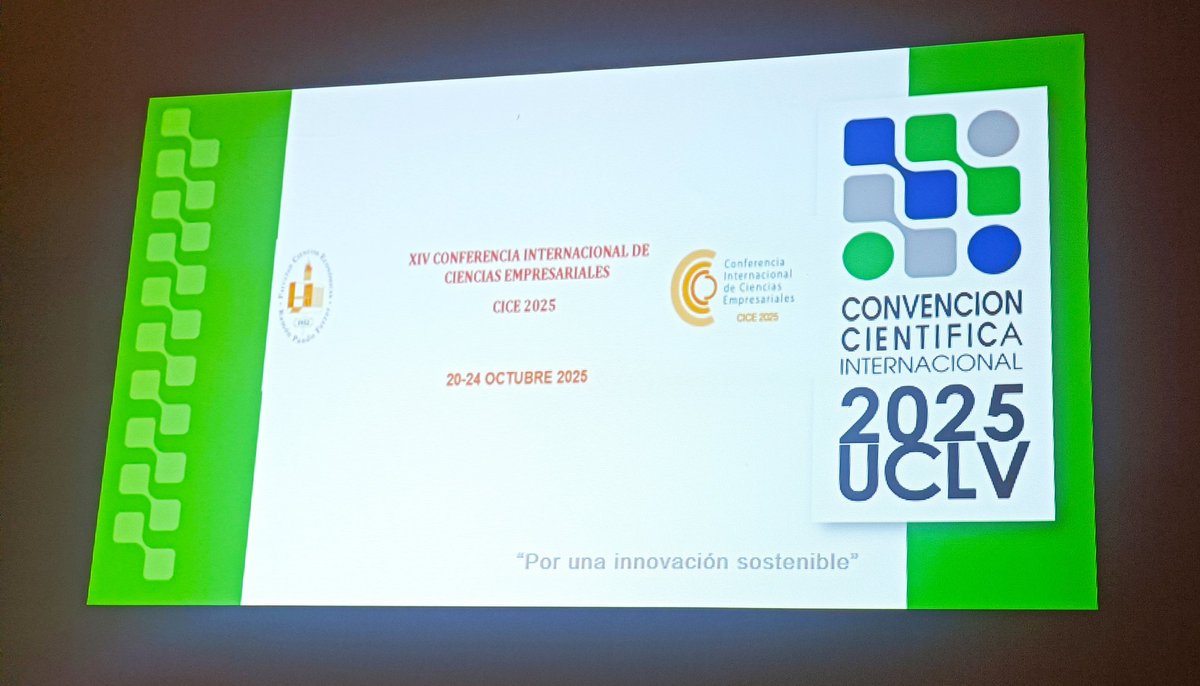 Comienza la XIV Conferencia Internacional de Ciencias Empresariales (CICE 2025) "Por una innovación sostenible" con las palabras del decano de la Facultad de Ciencias Económicas Dr. Ramón Sánchez Sánchez.

#UCLVconCiencia #UCLVnuestra
#UniversidadCubana #LaExcelenciaEsNuestra