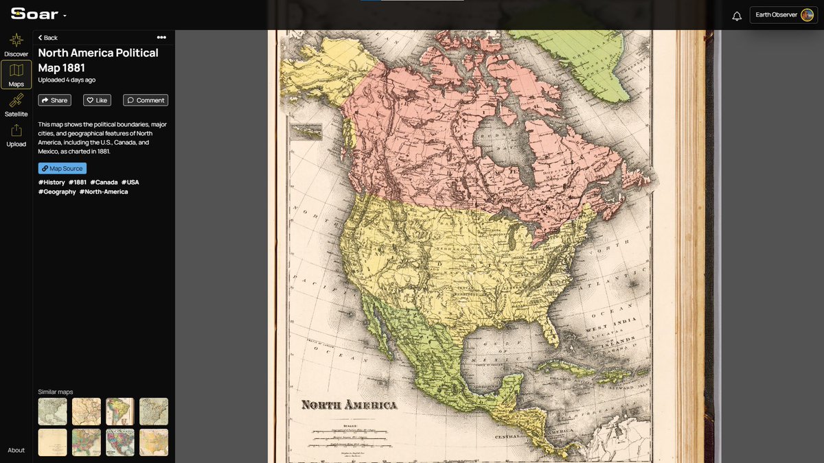 SoarAtlas's tweet image. American politics sure has changed over the years. Travel back to 1881 and see the boundary lines of America, where even names have shifted with time and culture. 

Map: soaratlas.com/maps/north-ame… 

#Maps #Cartography #History #OldMaps #NorthAmerica #Geography #MapNerds