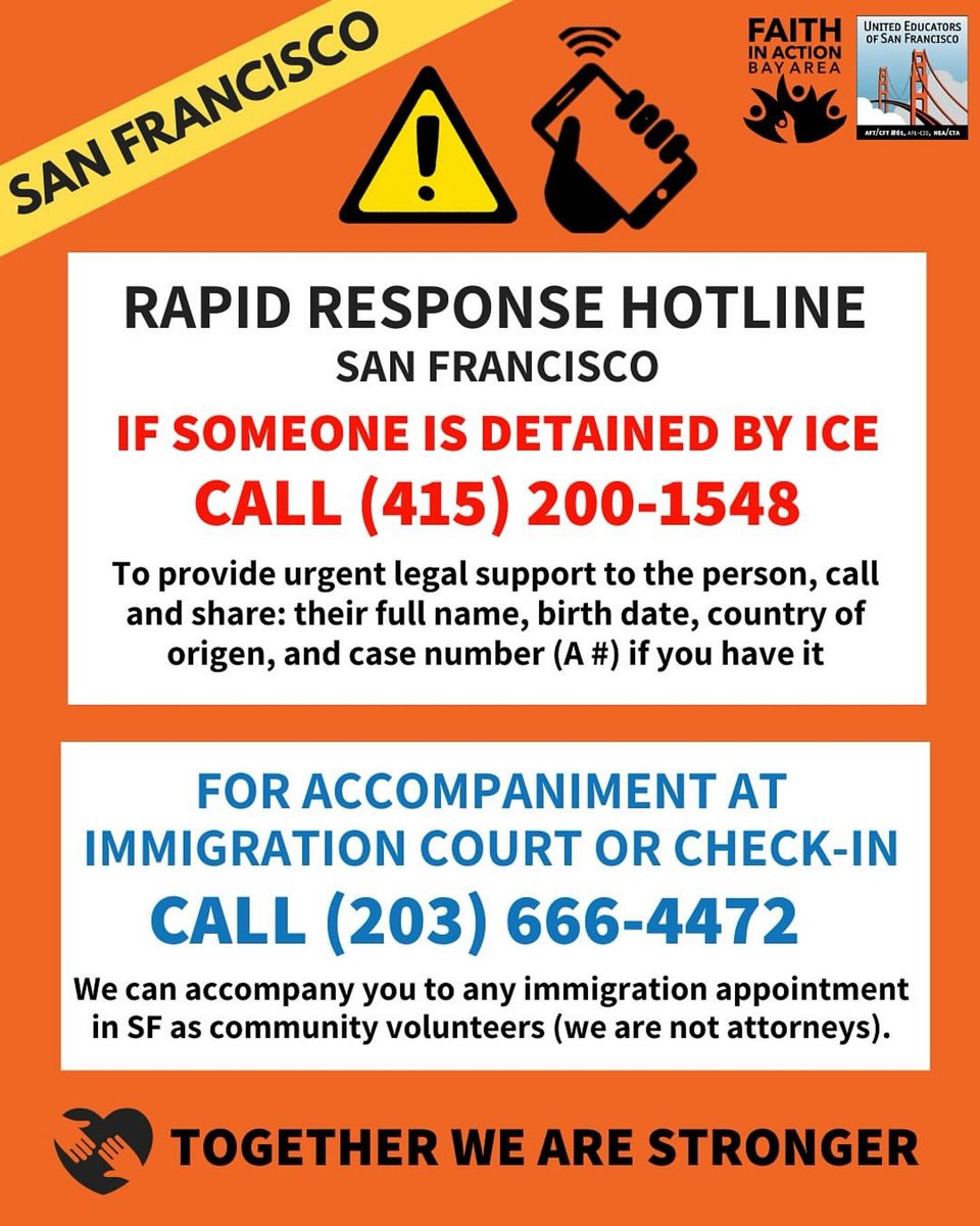 DoTheBay's tweet photo. Know your rights and stay updated on ICE activity with accounts like @OCEIA_SF &amp; the SF Rapid Response Network.

🚨 Plus, check out our resource guide, we’ll continue to add in new resources as developments come in: https://t.co/LIPHVbflXY https://t.co/qij5EBXxxy