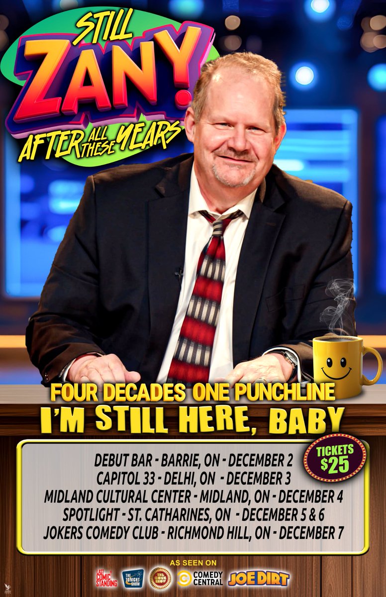 Tour Announcement!

<a href="/bobzany/">Bob Zany</a> is Touring Ontario, starting with Barrie, Ontario!

Check him out at:
Debut Bar - Barrie
Capitol 33 - Delhi
Midland Cultural Centre - Midland
Spotlight - St. Catharines
Jokers - Richmond Hill