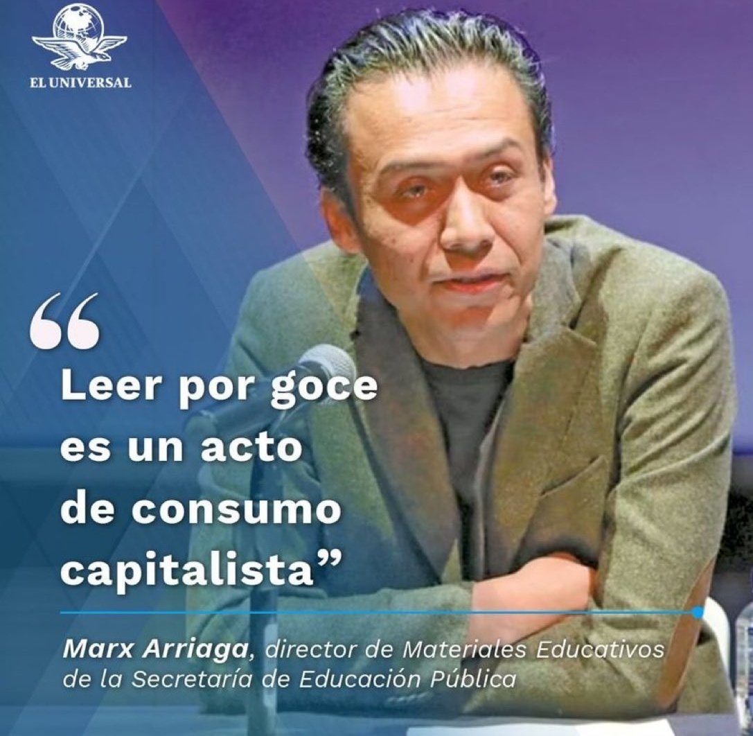 Vean nada más el nivel de estupidez que maneja la SEP de MORENA. Te quieren ignorante, te quieren agachón, te quieren manipulable.

Bien lo decía Ray Bradbury: no tienes que quemar libros para destruir una cultura, solo tienes que hacer que la gente deje de leerlos. 

No le demos