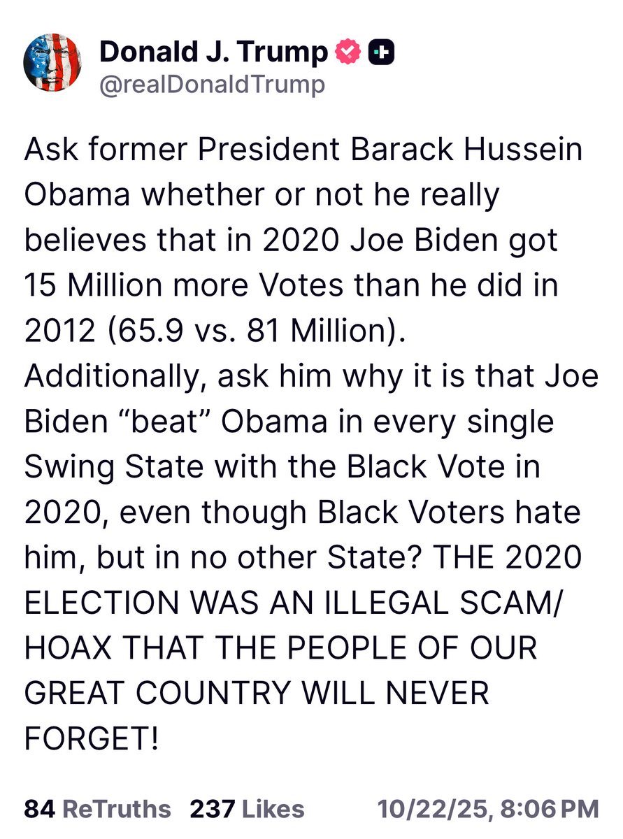 President Trump calling out 2020!!!! 

IT IS NOT OVER YET!! 👏🏻💥💥💥