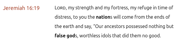NCDivisionSCV's tweet photo. @SenTedCruz Truth is Jesus Christ. You're supposed to know that Ted, but in this "melting pot" you give nods to pagan religions for political points, you and Trump both

Jer 16:19 https://t.co/tVsxIwaMjR